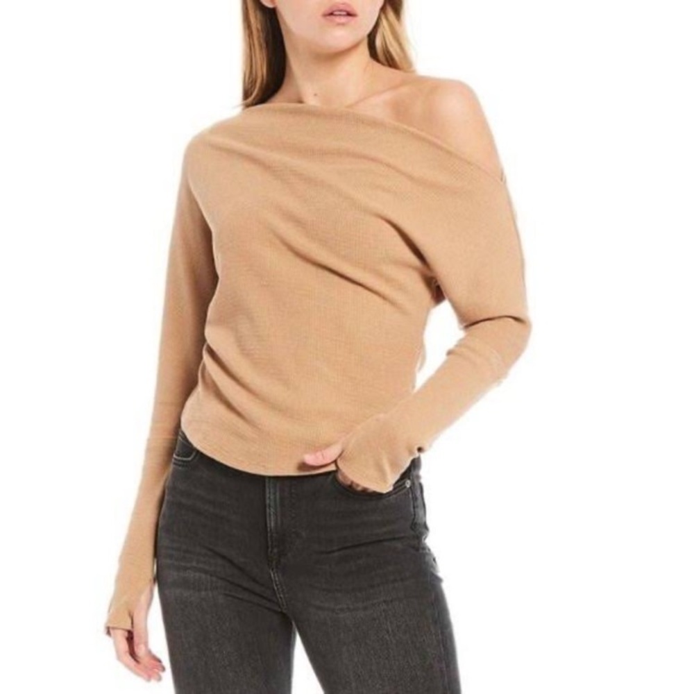 🎁Like New We the Free Tan Waffle L/S Shirt  #OB1164801 - XS